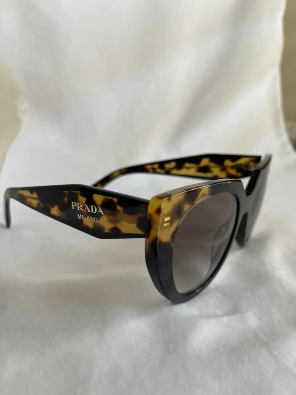 Prada, Milano, Tortoise and black women's sunglasses